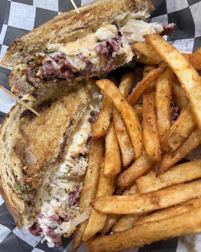 Coach's Corner Reuben Sandwich with fries